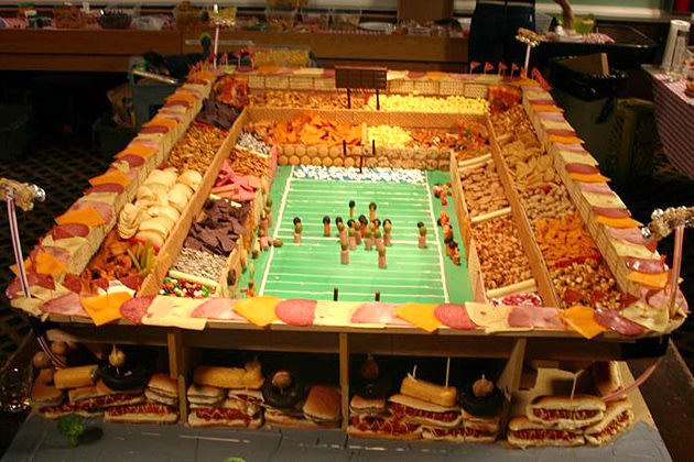 Stadium made from snacks 