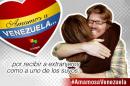 This image posted on the Miami Herald website shows an advertisement posted to Twitter by Venezuelan tourism officials. The ad uses a photo made by The Herald in November 2013 of Jim Wyss hugging a colleague, Luisa Yanez, left, at the Miami International Airport. The tag-line written in Spanish reads, "We love Venezuela for receiving foreigners like one of our own." Wyss had just returned from Venezuela, where he says officials had taken him into custody and held him for about 48 hours. (AP Photo/Miami Herald)
