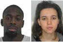 In this combination photo provided by the Paris Police Prefecture, Amedy Coulibaly, left, and Hayet Boumddiene, two suspects named by police as accomplices in a kosher market attack on the eastern edges of Paris on Friday, Jan. 9, 2015. A police official says the man who has taken at least five people hostage in a kosher market on the eastern edges of Paris Friday appears linked to the newsroom massacre earlier this week that left 12 people dead. Paris police released a photo of Amedy Coulibaly as a suspect in the killing Thursday of a policewoman, and the official named him as the man holed up in the market. He said the man is armed with an automatic rifle and some hostages have been gravely wounded. He said a second suspect, a woman named Hayet Boumddiene, is the gunman's accomplice. (AP Photo/Prefecture de Police de Paris)