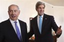 U.S. Secretary of State Kerry gestures as he meets Israeli Prime Minister Netanyahu in Jerusalem