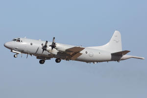 A Royal Australia Air Force AP-3C Orion leaves the …