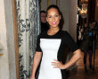 Celebrity fashion: Alicia Keys also adopted the simple monochrome look.