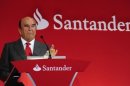 El presidente del Santander, Emilio Botín, anunciando los resultados