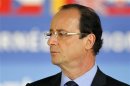 Newly-elected French President Hollande is seen at the Luxembourg Gardens in Paris where he attends a ceremony to mark the abolition of slavery