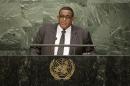 Somali Prime Minister Omar Abdirashid Ali Sharmarke speaks during the 70th session of the United Nations General Assembly, Thursday, Oct. 1, 2015, at U.N. headquarters. (AP Photo/Julie Jacobson)