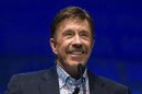 Actor Chuck Norris speaks during the National Rifle Association's 139th annual meeting in Charlotte