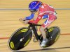 Britain's Laura Trott races in the individual pursuit event of the women's omnium at the Track Cycling World Championships in Melbourne, Australia, Saturday, April 7, 2012. (AP Photo/Andrew Brownbill)