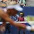 Czech Republic's Andrea Hlavackova returns a shot to Serena Williams in the fourth round of play at the 2012 US Open tennis tournament,  Monday, Sept. 3, 2012, in New York. Williams won the match. (AP Photo/Julio Cortez)