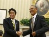 U.S. President Obama shakes hands with Japanese PM Abe in Washington