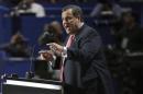 New Jersey Governor Chris Christie speaks at the Republican National Convention in Cleveland