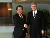 Canadian Prime Minister Stephen Harper, right, shakes hands with Japan's Prime Minister Yoshihiko Noda before their meeting at Noda's official residence in Tokyo, Sunday,  March 25, 2012. Japan and Canada have agreed to formally start talks aimed at forging a free trade agreement between the two countries. Noda and his Canadian counterpart Harper agreed Sunday to boost energy cooperation through a trade pact. (AP Photo/Issei Kato, Pool)