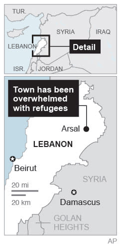 Map locates Arsal, Lebanon; 1c x 3 inches; 46.5 mm&nbsp;&hellip;