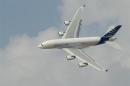 Airbus A380, the world's largest passenger jet, flies during the Dubai Airshow
