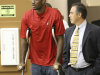 CORRECTS SURGERY DATE TO FEB - FILE - In this file photo taken Sept. 27, 2007, Portland Trail Blazers center Greg Oden, who underwent surgery on his right knee, walks with crutches with Trail Blazers general managrer Kevin Pritchard before the start of their news conference in Tualatin, Ore. Oden will have arthroscopic surgery to "remove debris" from his left knee. The Blazers said the former No. 1 pick in the 2007 NBA draft was to have the surgery Monday, Feb. 20, 2012, in Vail, Colo. He has not played in an NBA game since Dec. 5, 2009. (AP Photo/Rick Bowmer, File)