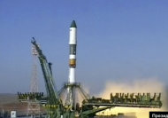 In this image made from Rossiya 24 television channel a Soyuz rocket booster carrying Progress supply ship is launched from the Baikonur cosmodrome in Kazakhstan, Wednesday, Aug. 24, 2011. An unmanned Russian supply ship bound for the International Space Station failed to reach its planned orbit Wednesday, and pieces of it fell in Siberia amid a thunderous explosion, officials said. (AP Photo/Rossiya 24 TV Channel) TV OUT