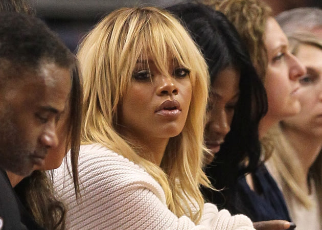 Bang tidy RiRi rocked a new cut and colour court side NBAE Getty