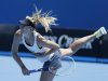 Russia's Maria Sharapova serves during a practice session at Melbourne Park during her preparation for next week's Australian Open tennis championship in Melbourne, Australia, Thursday, Jan. 10, 2013. (AP Photo/Mark Baker)