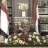 In this image made from video, Yemen's President Ali Abdullah Saleh speaks on Yemen State Television Sunday, Sept. 25, 2011. Embattled Yemeni president says he endorses U.S. backed power-transfer deal however he remained defiant in the face of thousands of Yemenis staging daily mass protests over the past eight months to press him to step down. Dressed in traditional Yemeni clothes, Ali Abdullah Saleh gave his first public speech since his return to the country after nearly four months of medical treatment in Saudi Arabia after an assassination attempt at his palace compound on June 3. (AP Photo/Yemen State TV)