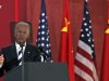 U.S. Vice President Joe Biden's head is framed by the teleprompter as he delivers a speech at Sichuan University in Chengdu in southwestern China's Sichuan province, Sunday, Aug. 21, 2011. Biden says China and America need to recognize their mutual global concerns and responsibilities and ensure greater fairness in trade and investment conditions. (AP Photo/Ng Han Guan)