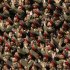A crowd of North Korean military members clap in a stadium in Pyongyang, North Korea, during a mass meeting called North Korea's ruling party on Saturday, April 14, 2012. North Korea will mark the 100th birth anniversary of the late leader Kim Il Sung on Sunday, April 15. (AP Photo/Vincent Yu)