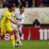 Real Madrid's Portuguese forward Cristiano Ronaldo (R) races to reach the ball before Villarreal's Mario Gaspar
