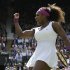 Serena Williams of the United States reacts during a semifinals match against Victoria Azarenka of Belarus at the All England Lawn Tennis Championships at Wimbledon, England, Thursday, July 5, 2012. (AP Photo/Anja Niedringhaus)