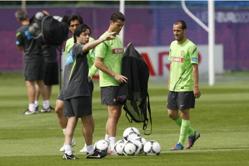 Portugal's Aroso Ronaldo Micael attend training session for the Euro 2012 in Opalenica