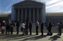 People line up for admission at the U.S. Supreme Court in Washington