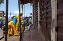 Volunteers pick up bodies of people who died of the Ebola virus, on October 8, 2014 in Freetown