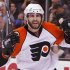Philadelphia Flyers Simon Gagne celebrates his goal on the Boston Bruins during the third period in Game 7 of their NHL Eastern Conference semi-final hockey game in Boston