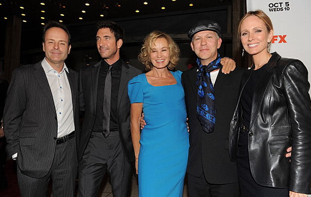 FX network president with the cast and producers of American Horror Story (Getty Images)