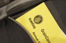 Paperwork for the GrainCorp Annual General Meeting is seen inside a bag in central Sydney