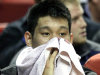 New York Knicks point guard Jeremy Lin (17) watches game action during the first half of an NBA basketball game against the Miami Heat, Thursday, Feb. 23, 2012 in Miami. (AP Photo/Alan Diaz)
