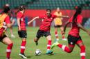 Canada's Christine Sinclair kicks the ball during a practice session at Commonwealth Stadium in Edmonton, on June 5, 2015 as the team prepares for their first match