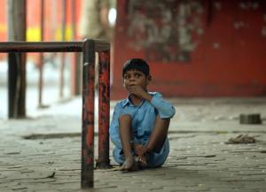 Nine year old Indian boy Lakhan Kale is tied with a&nbsp;&hellip;