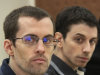 FILE - In this Sunday, Feb. 6, 2011 file photo, US hikers Shane Bauer, left, and Josh Fattal, attend their trail in Iran. An Iranian court on Tuesday, Sept. 13, 2011, set bail of $500,000 each for two American men arrested more than two years ago and convicted on spy-related charges, clearing the way for their release a year after a similar bail-for-freedom arrangement for the third member of the group, their defense attorney said. (AP Photo/Press TV, File)