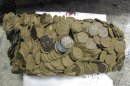 Silver coins from the cargo of the19th-century Spanish warship the Nuestra Senora de las Mercedes