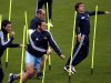 Argentinian rugby players Martin Rodriguez, Mario Ledesma, Juan Figallo and Gonzalo Camacho run during a training session in Dunedin, New Zealand, Thursday, Sept. 8, 2011. Argentina will play their opening Rugby World Cup game against England on Sep.10.(AP Photo/Natacha Pisarenko)