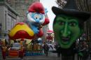 Balloons float down Central Park West during the 88th Macy's Thanksgiving Day Parade in New York