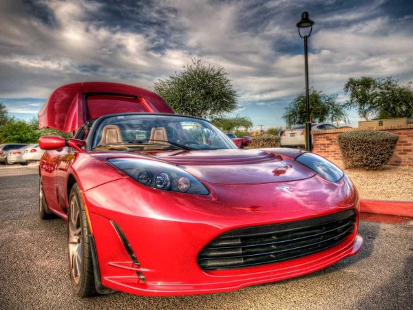 Tesla Roadster red