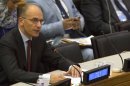 Italy's PM Letta during news conference at U.N. General Assembly in New York