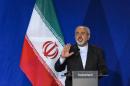 Iranian Foreign Minister Mohammad Javad Zarif speaks during a press conference in Lausanne on April 2, 2015, after the announcement of an agreement on Iran nuclear talks