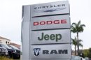 Sign at a Chrysler dealership is seen in Carlsbad