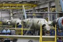 A view of the jet assembly line at Cessna at their manufacturing plant in Wichita, Kansas
