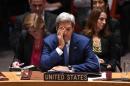 US Secretary of State John Kerry attends a UN Security Council meeting on settlement of conflicts in the Middle East and North Africa during the UN General Assembly on September 30, 2015 in New York