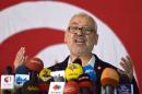 Tunisian veteran leader of the Islamist Ennahda party, Rached Ghannouchi speaks during a press conference on July 15, 2014 in Tunis