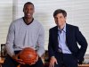In this photo provided by ABC, NBA basketball veteran Jason Collins, left, poses for a photo with television journalist George Stephanopoulos, Monday, April 29, 2013, in Los Angeles. In a first-person article posted Monday on Sports Illustrated's website, Collins became the first active player in one of four major U.S. professional sports leagues to come out as gay. He participated in an exclusive interview with Stephanopoulos, which is scheduled to air on Good Morning America on Tuesday. (AP Photo/ABC, Eric McCandless)