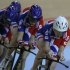 Members of the British women's track cycling team train for the World Cup track cycling meeting at the London 2012 Olympic Velodrome at the Olympic Park in London, Tuesday, Feb. 14, 2012. (AP Photo/Alastair Grant)