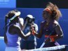 Sloane Stephens of the U.S. shakes hands with compatriot Serena Williams after defeating her in their women's singles quarter-final match at the Australian Open tennis tournament in Melbourne