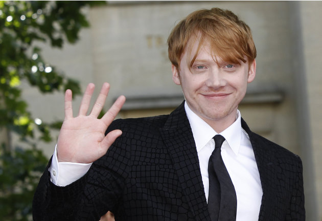 British actor Rupert Grint arrives in Trafalgar Square, in central London, for the World Premiere of Harry Potter and The Deathly Hallows: Part 2, the last film in the series, Thursday, July 7, 2011. 